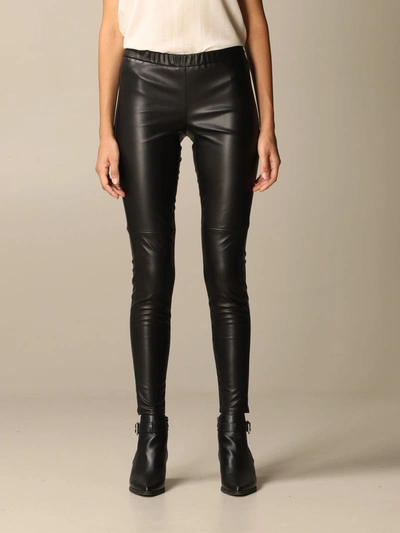 Shop Michael Michael Kors Pants  Leggings In Synthetic Leather In Black