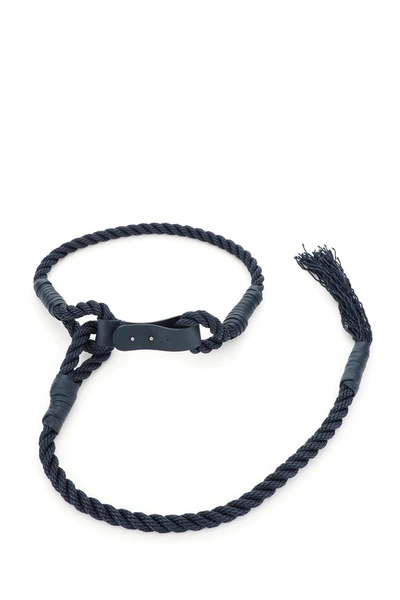 Shop Max Mara Vespa Braided Rope Belt In Blu