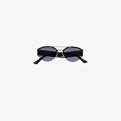 Shop Dior Black 0233s Round Sunglasses In Schwarz
