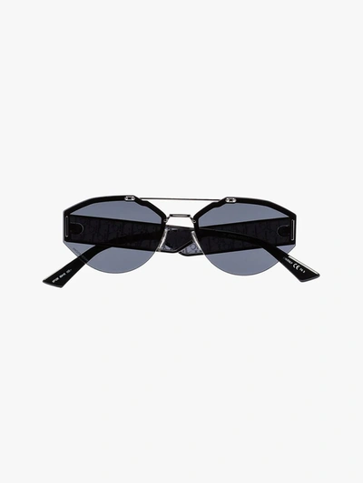 Shop Dior Black 0233s Round Sunglasses In Schwarz