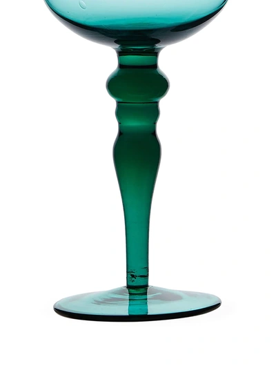 Shop Bitossi Home Sculpted Stem Wine Glasses (set Of Six) In Green