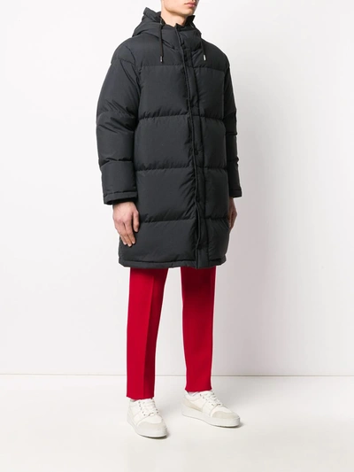 Shop Ami Alexandre Mattiussi Mid-length Down Jacket In Black