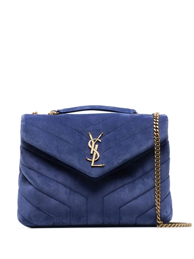 Shop Saint Laurent Loulou Quilted Shoulder Bag In Blue