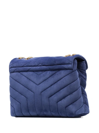 Shop Saint Laurent Loulou Quilted Shoulder Bag In Blue