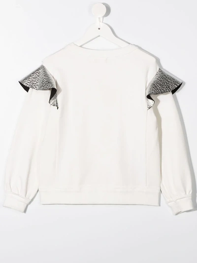 Shop Andorine Metallic Detail Sweatshirt In White