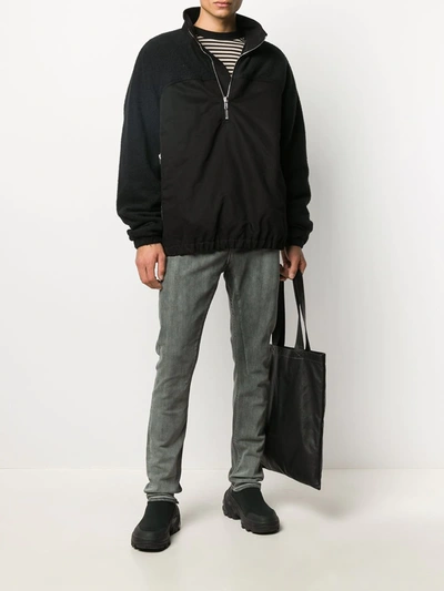 Shop Rick Owens Drkshdw Fleece Panel Windbreaker In Black