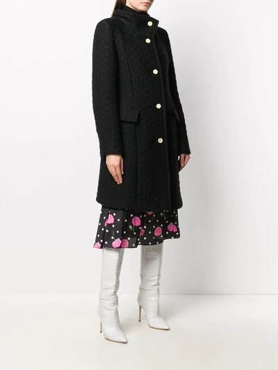 Pre-owned Dolce & Gabbana 1990s Woven Knee-length Coat In Black