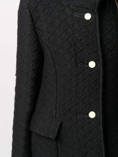 Pre-owned Dolce & Gabbana 1990s Woven Knee-length Coat In Black