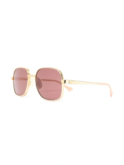 Shop Gucci Round-frame Sunglasses In Gold