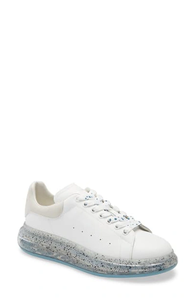 Shop Alexander Mcqueen Oversize Low Top Sneaker In White/ White/ Multi Blue