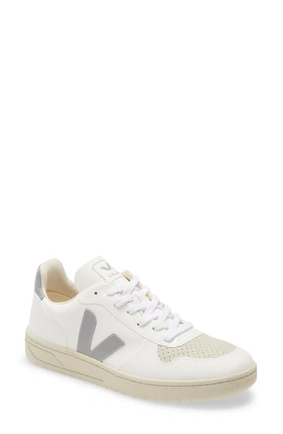 Shop Veja V-10 Sneaker In White Oxford Grey
