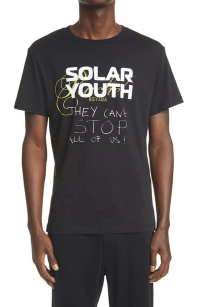 Shop Raf Simons Solar Youth Graphic Cotton Tee In Black
