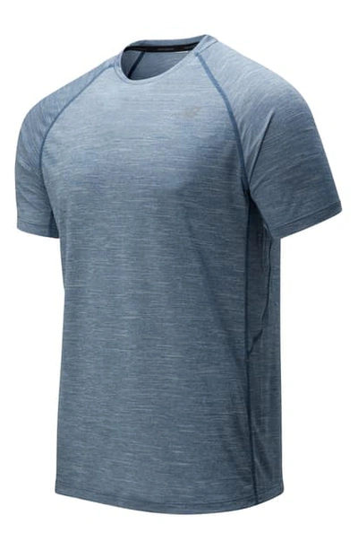 Shop New Balance Tenacity Crewneck T-shirt In Blue Heather