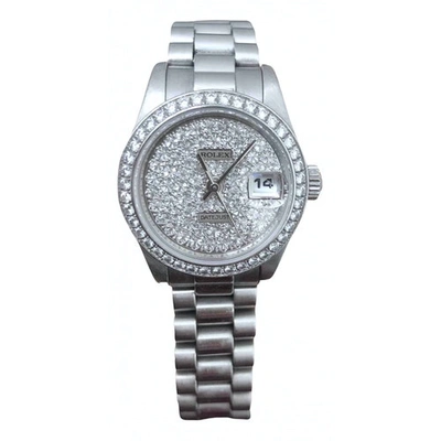 Pre-owned Rolex Platinum Watch In Silver