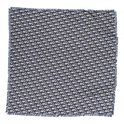 Pre-owned Dior Navy Silk Scarf