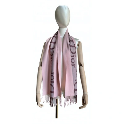 Pre-owned Dior Pink Wool Scarf