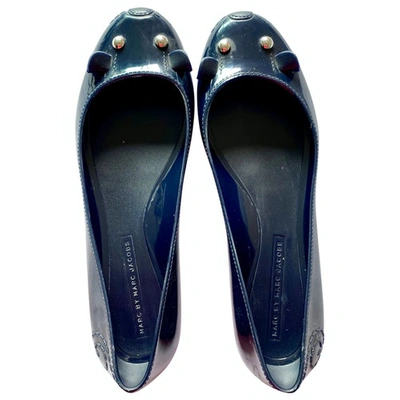 Pre-owned Marc By Marc Jacobs Black Rubber Flats