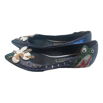 Pre-owned Marc Jacobs Blue Patent Leather Ballet Flats