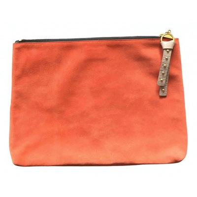 Pre-owned Sonia Rykiel Leather Clutch Bag In Orange