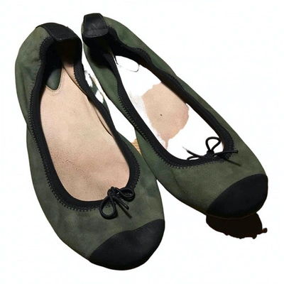 Pre-owned Bloch Leather Ballet Flats In Green