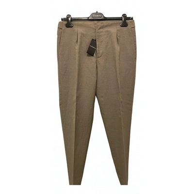 Pre-owned Emporio Armani Beige Wool Trousers