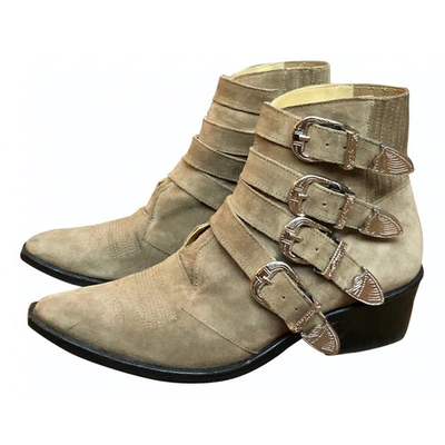 Pre-owned Toga Biker Boots In Beige