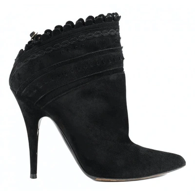 Pre-owned Tabitha Simmons Black Suede Ankle Boots