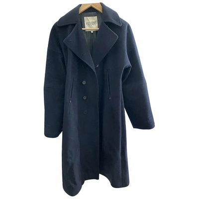 Pre-owned Kenzo Blue Wool Coat