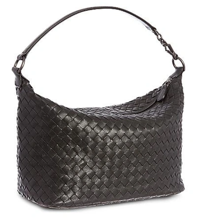 Shop Bottega Veneta Intrecciato Leather Shoulder Bag In Nero