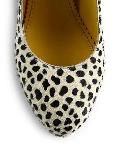 Shop Charlotte Olympia Lucille Printed Calf Hair & Leather Platform Pumps In Cheetah