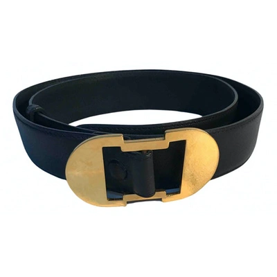 Pre-owned Delvaux Black Leather Belt