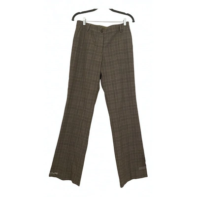 Pre-owned Etro Wool Straight Pants In Grey