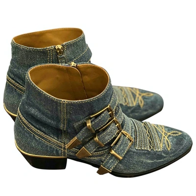 Pre-owned Chloé Susanna Blue Cloth Boots
