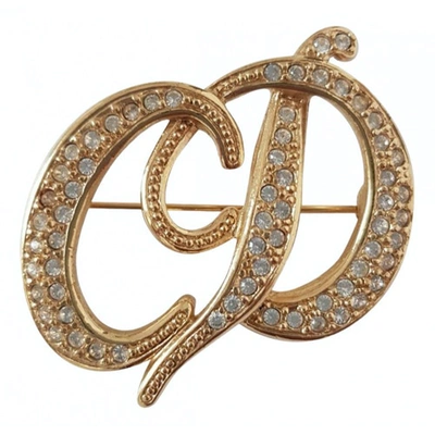 Pre-owned Dior Monogramme Gold Metal Pins & Brooches