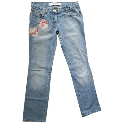 Pre-owned Dior Blue Cotton Jeans