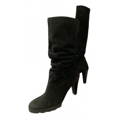 Pre-owned Walter Steiger Leather Boots In Black