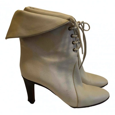 Pre-owned Chloé White Leather Ankle Boots