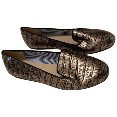 Pre-owned Charles Philip Metallic Water Snake Flats