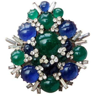 Pre-owned Chanel Baroque Green Glass Pins & Brooches