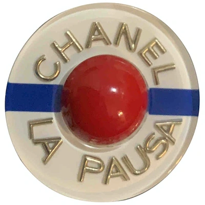Pre-owned Chanel Pin & Brooche In White