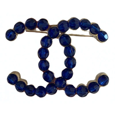 Pre-owned Chanel Cc Blue Metal Pins & Brooches