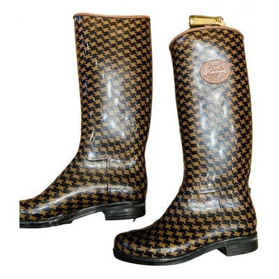 Pre-owned Tommy Hilfiger Brown Rubber Boots