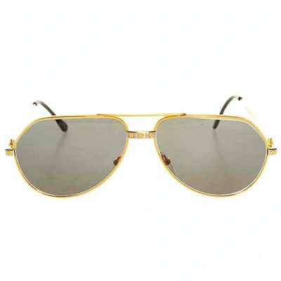 Pre-owned Cartier Santos Gold Metal Sunglasses