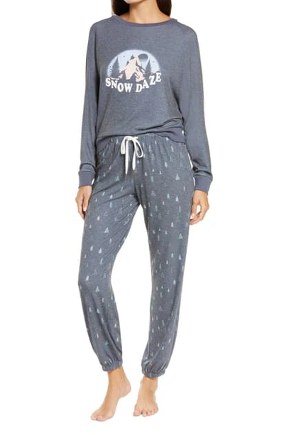 Shop Honeydew Intimates Star Seeker Brushed Jersey Pajamas In Polar Trees