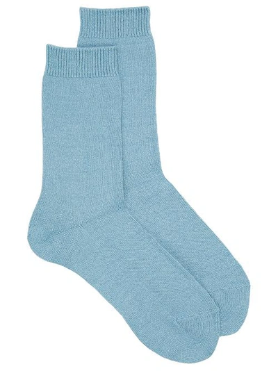 Shop Falke Cosy Wool Socks In Aquamarine