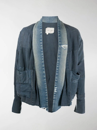 Shop Greg Lauren Deconstructed Denim Jacket In Blue