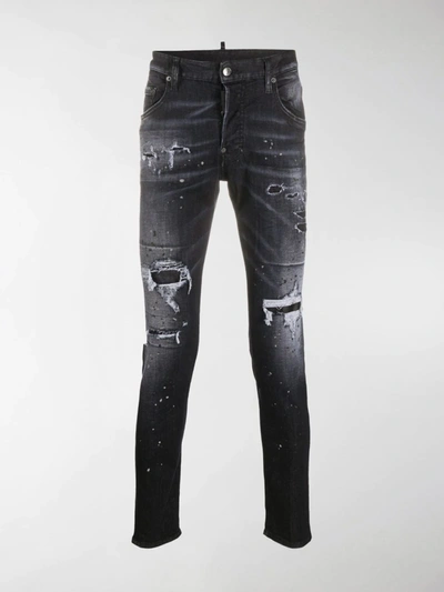Shop Dsquared2 Skater Slim-fit Jeans In Black