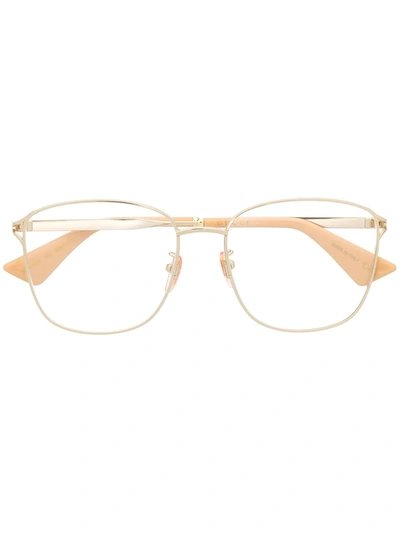 Shop Gucci Square Frame Glasses In Gold