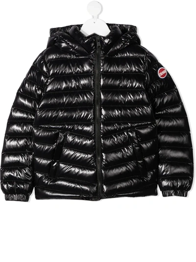 Shop Colmar Logo Patch Hooded Padded Jacket In Black