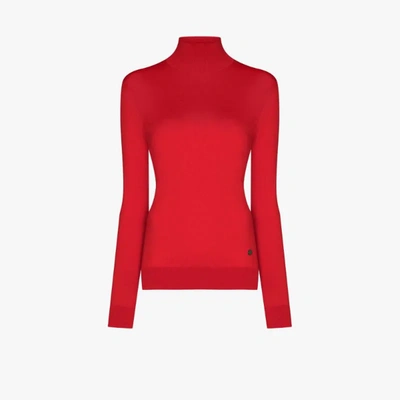 Shop Givenchy Fitted Turtleneck Sweater In Red